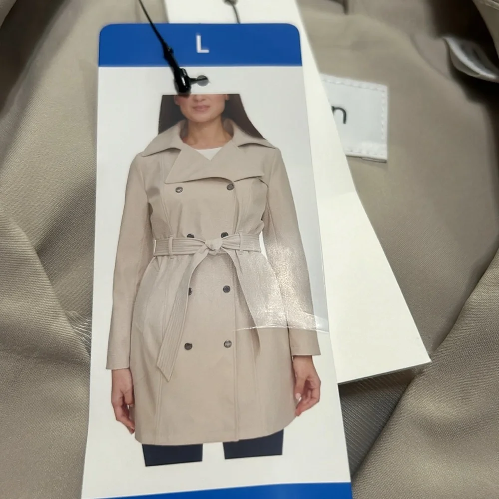 NWT Calvin Klein Women’s Trench Coat color oyster size M, L - Picture 9 of 10